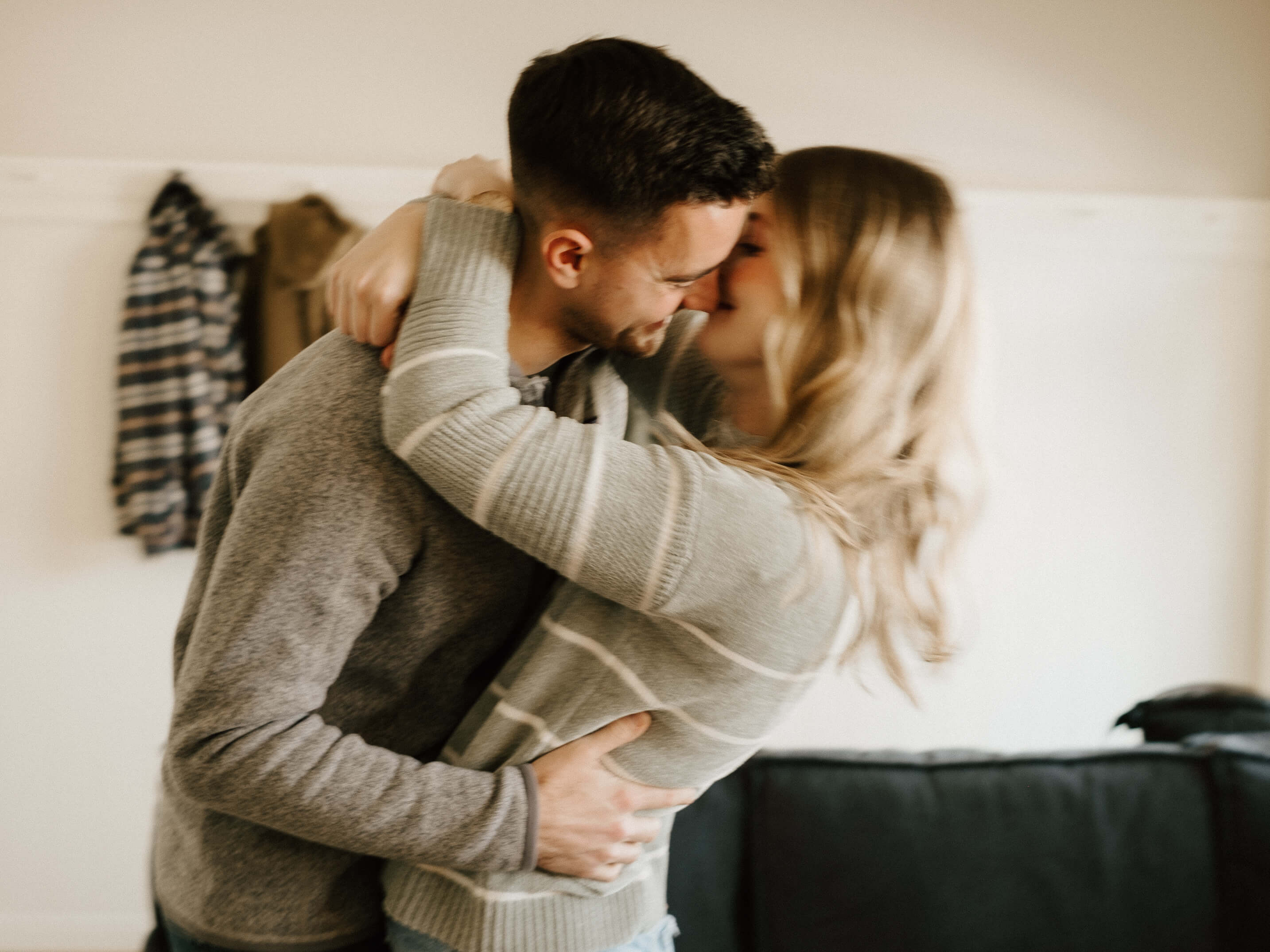 Intimate Home Gender Reveal Couple Photoshoot