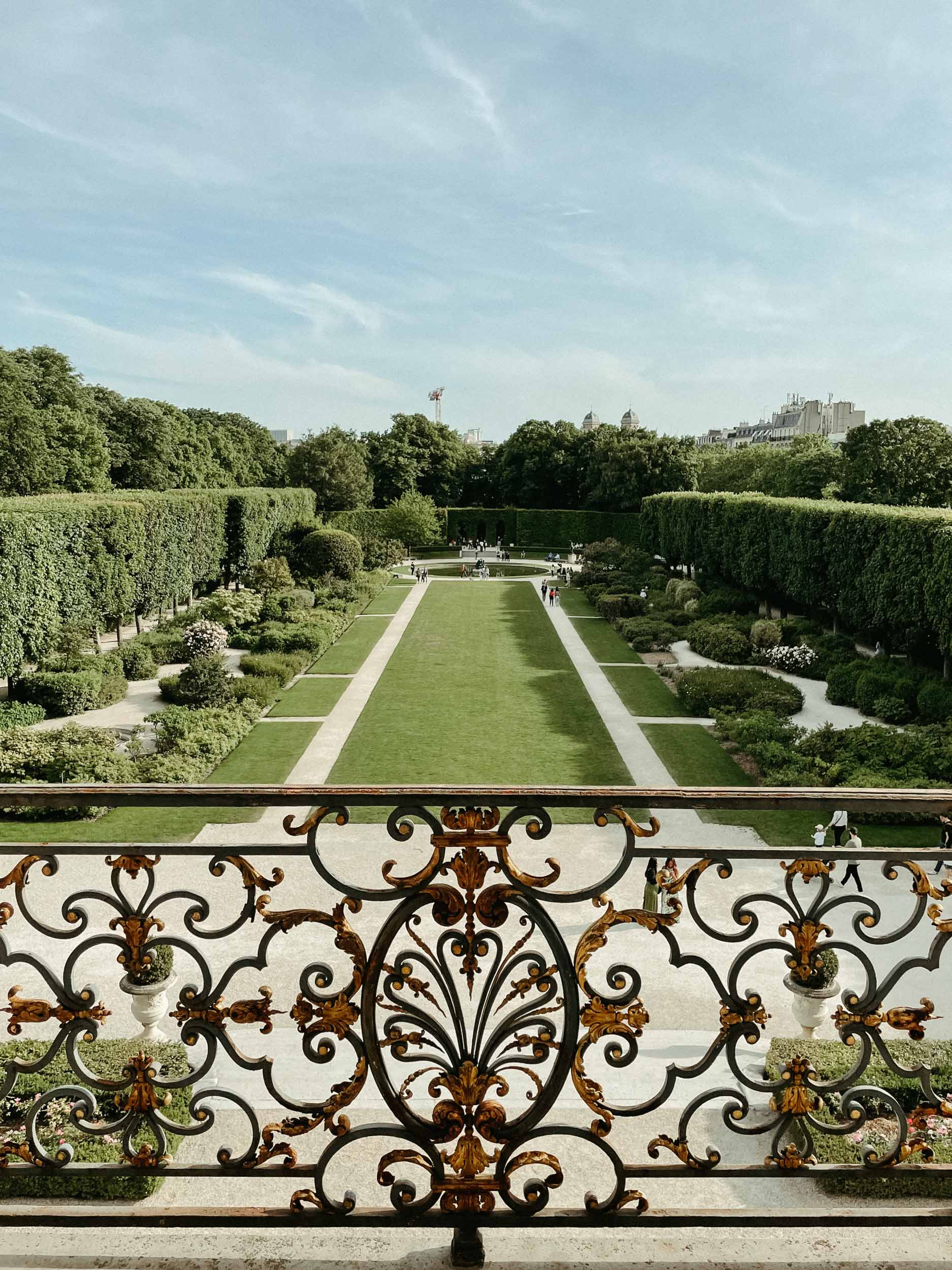 A view overlooking the garden at the Rodin Museum in Paris, France.